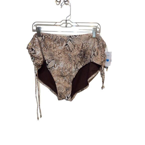 Time & Tru Snake Print Bikini Bottom X 24-26 Tan - Picture 1 of 3